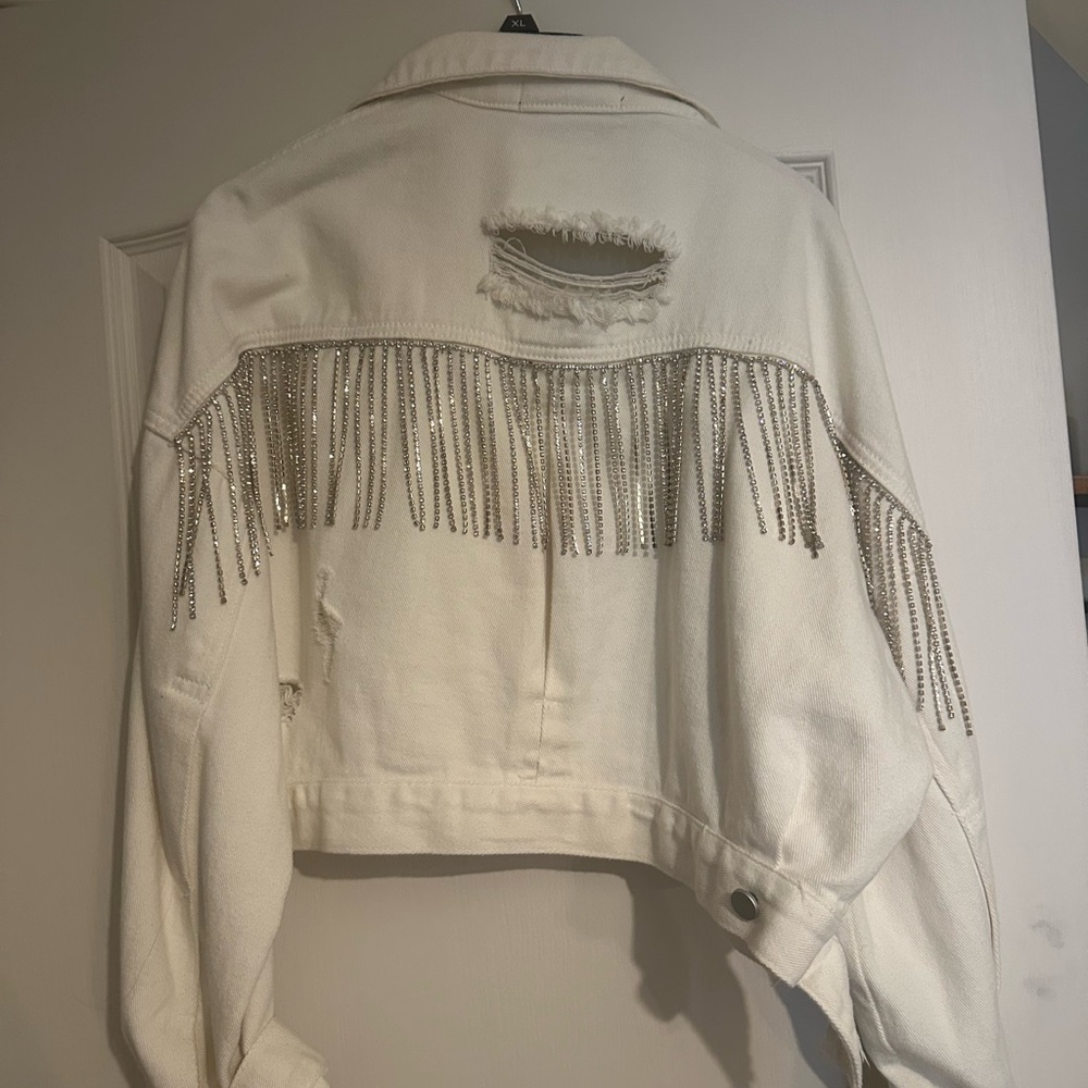 White Fringe Women's Jacket